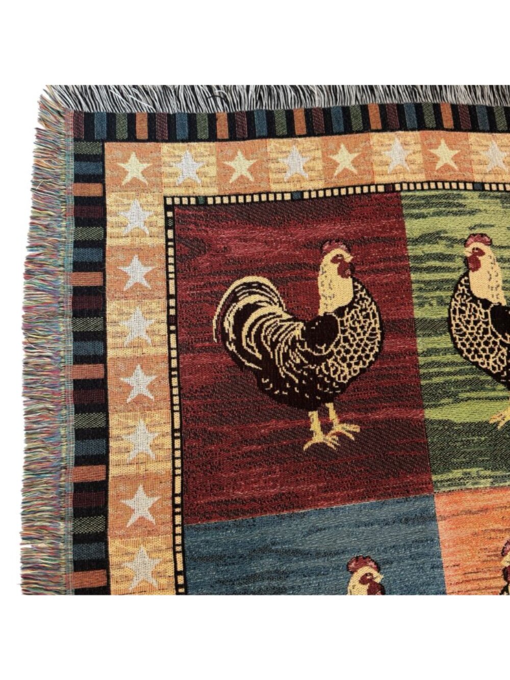 Warren Kimble Rooster Tapestry Throw Blanket 48in x 57in Home Country Farmhouse - Picture 3 of 13